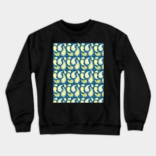 Blue yellow paisley Crewneck Sweatshirt